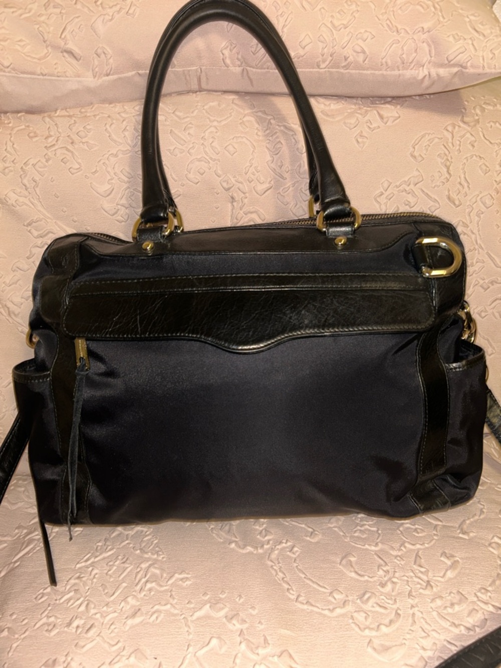 Rebecca Minkoff Black Nylon and Leather Diaper Bag with Gold Hardware - Picture 2 of 10